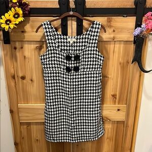 So Wear It Declare It Black and White Houndstooth Mini Dress